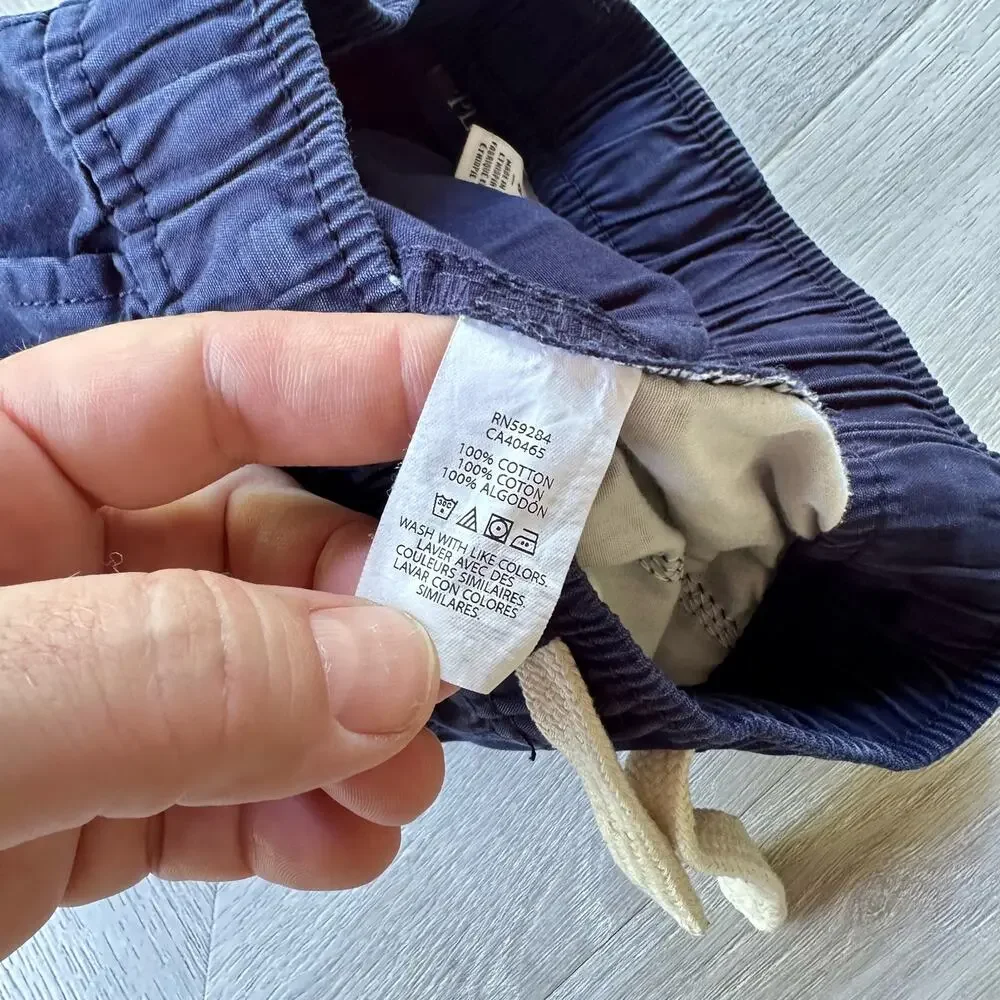 Children's Place Navy Blue Pull On Chino Shorts Boys 8 Drawstring Waist